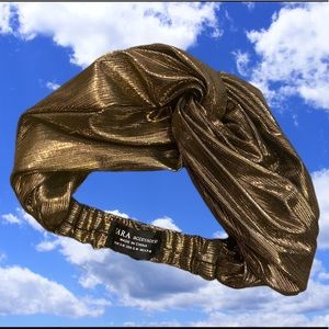 Zara metallic gold headwrap